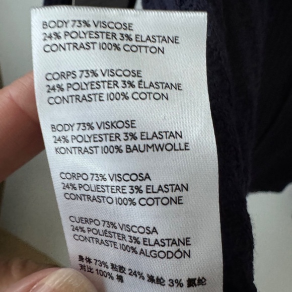 Free People Copenhagen thermal crochet knit top balloon sleeve navy red NWT M - Picture 7 of 9